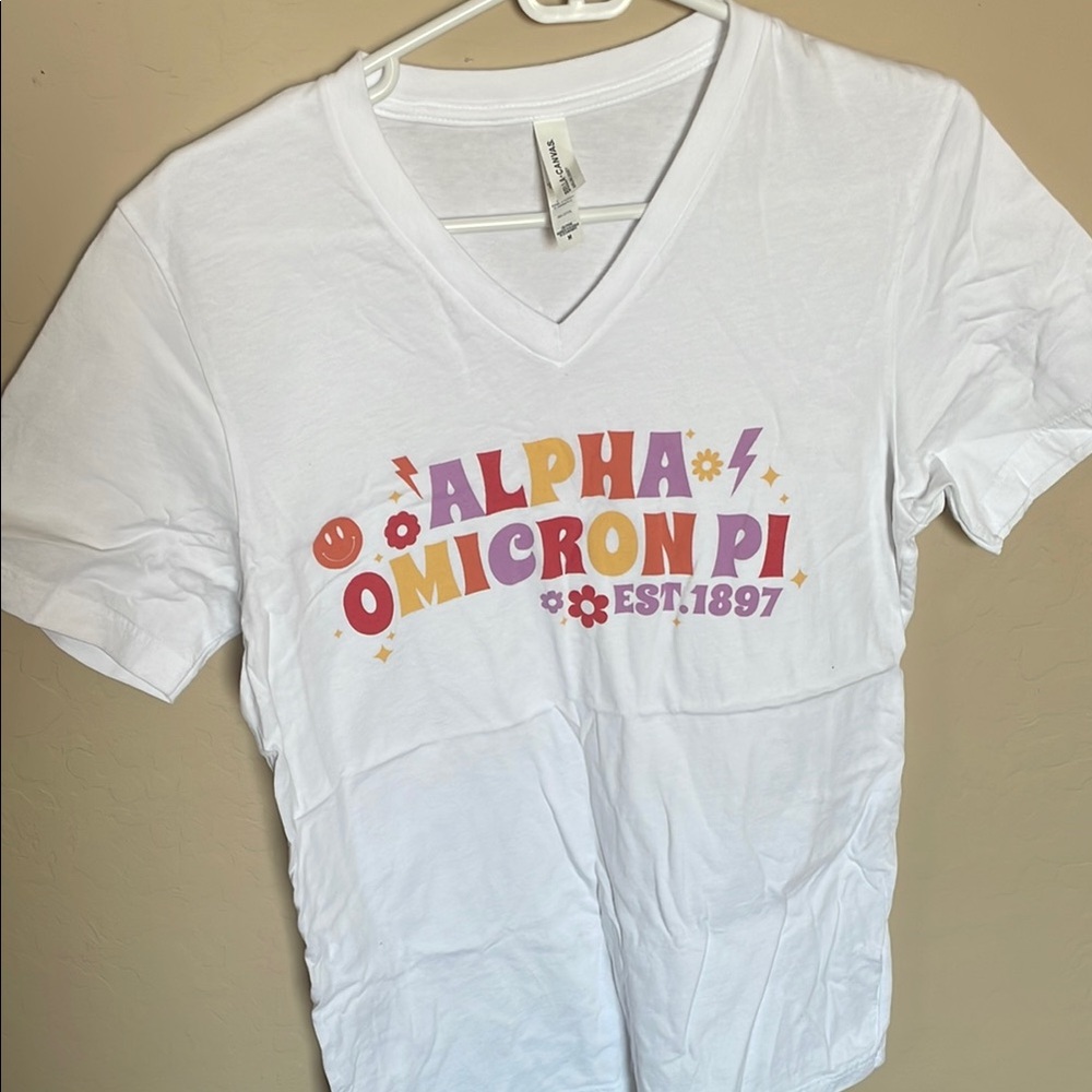 White Alpha Omicron Pi / AOII Women’s T-Shirt Medium